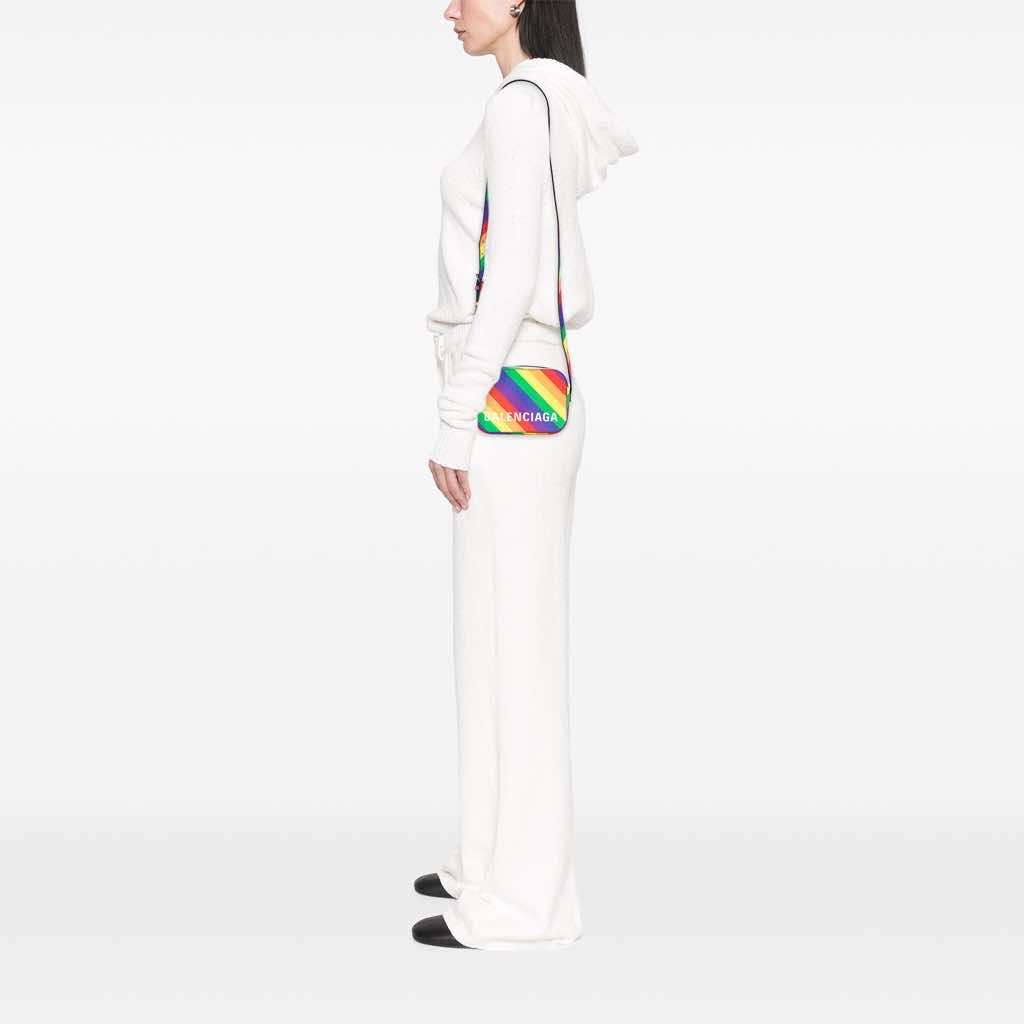 Balenciaga XS Leather Rainbow Logo Ville Camera Bag - Image 12