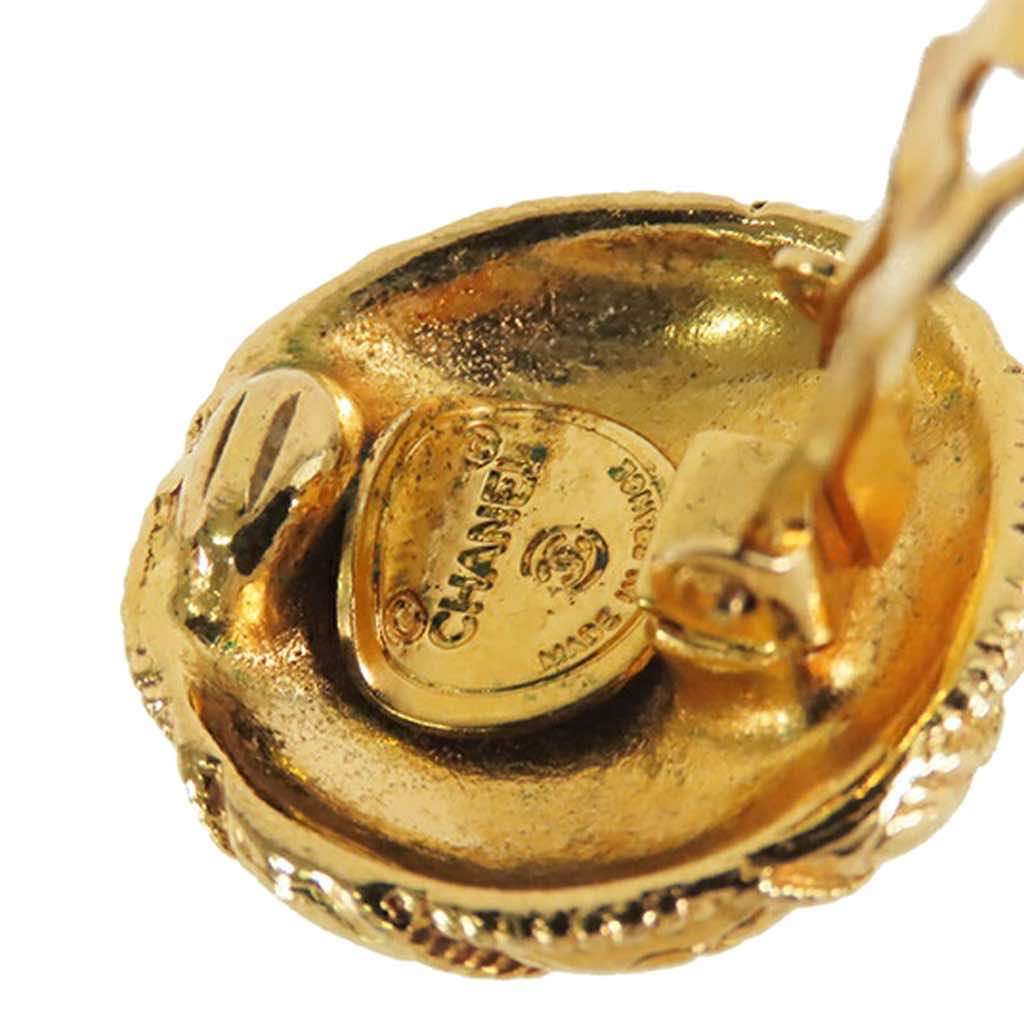 Chanel Gold Plated CC Round Clip on Earrings - Image 6