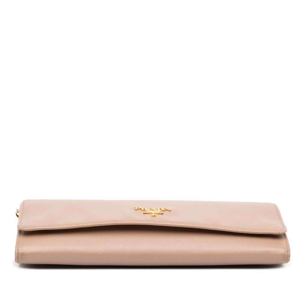 Prada Saffiano Metal Oro Chain Wallet - 3