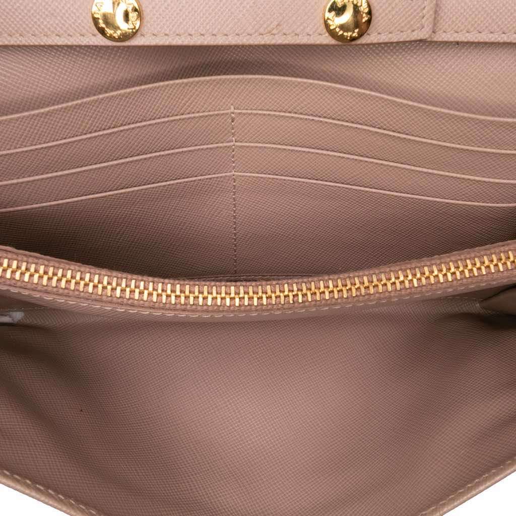Prada Saffiano Metal Oro Chain Wallet - 4