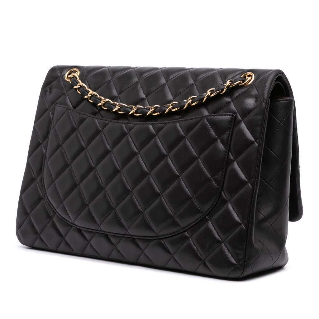 Chanel Maxi Classic Lambskin Double Flap - Back view