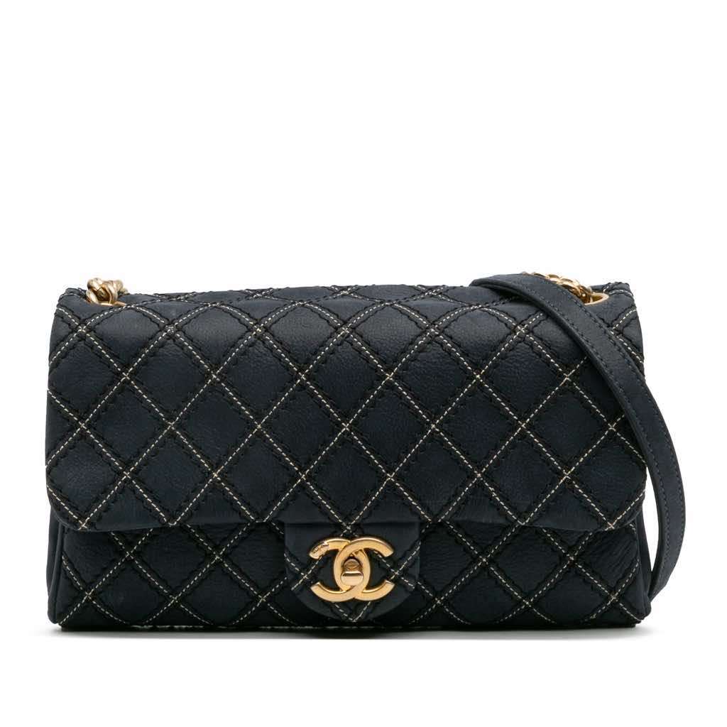 Chanel Medium Quilted Calfskin Triple Stitched Flap