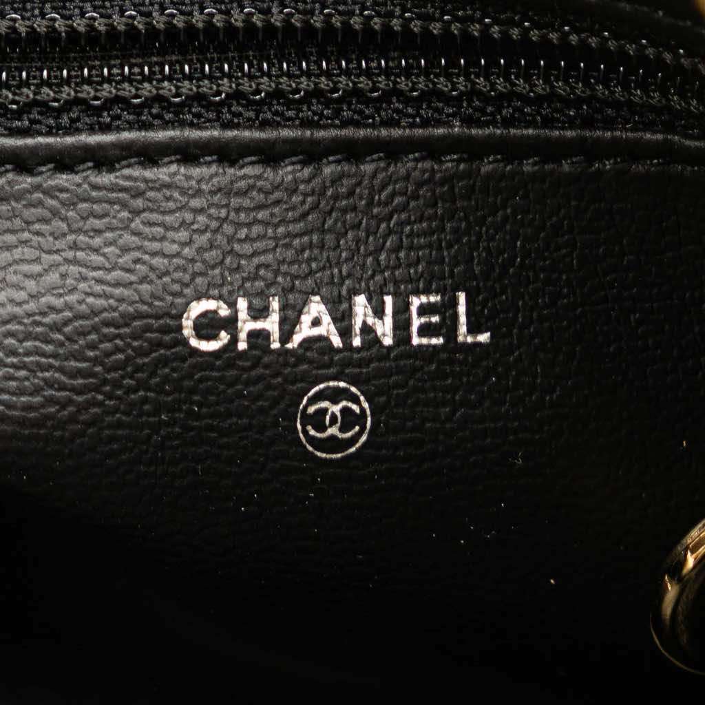 Chanel CC Caviar Cosmetic Pouch - Side view