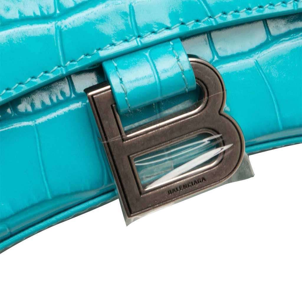 Balenciaga XS Croc Embossed Hourglass Top Handle Bag - Detail 2
