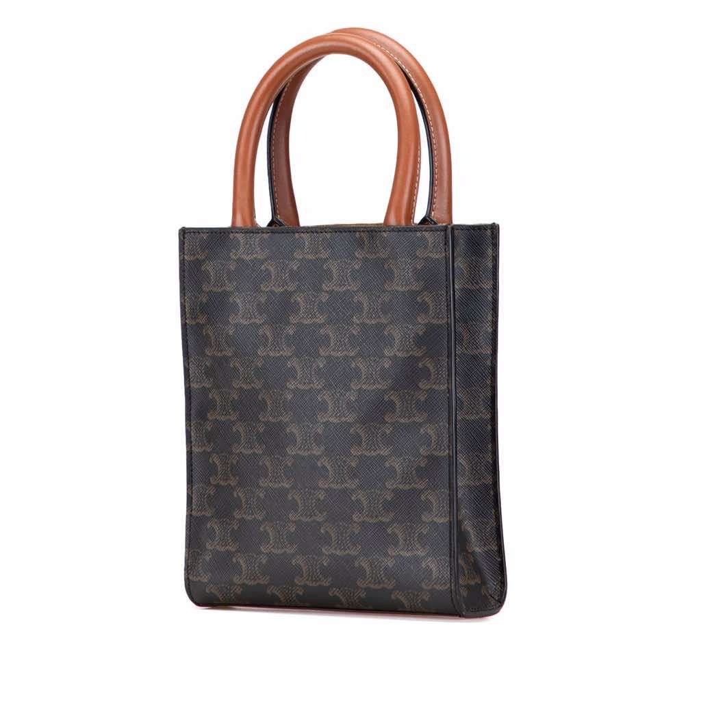 Celine Mini Triomphe Coated Canvas Vertical Cabas Satchel - 2