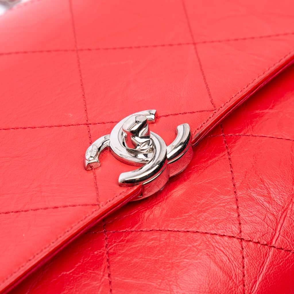 Chanel CC Quilted Crumpled Calfskin and Grosgrain Flap - Detail 2
