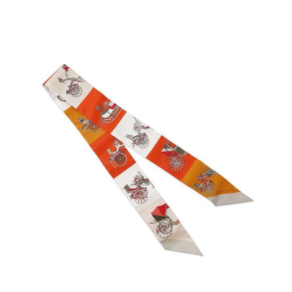 Hermès Voitures Exquises Twilly Silk Scarf - Back view