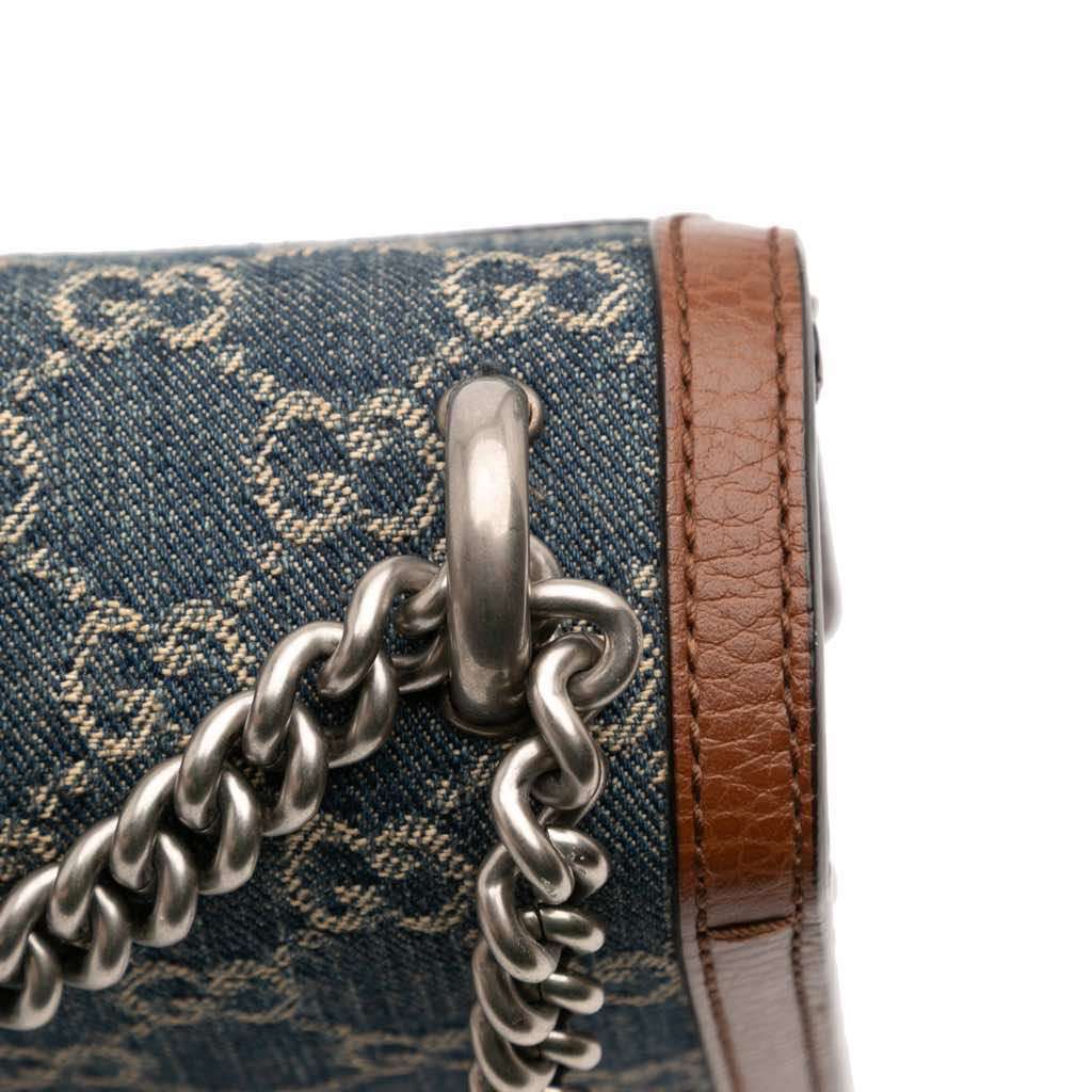 Gucci Small GG Denim Dionysus Shoulder Bag - Image 11