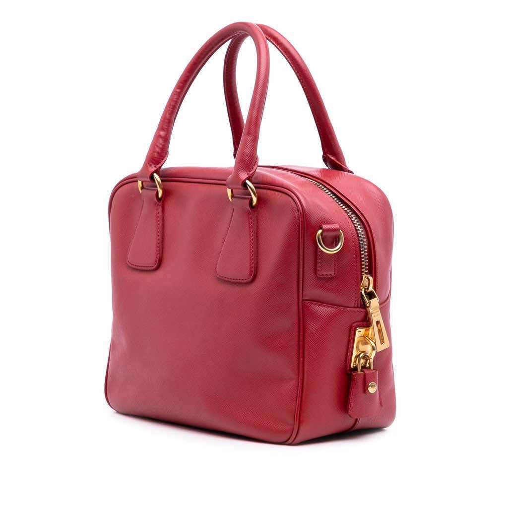 Prada Saffiano Lux Convertible Bowler Bag - Back view