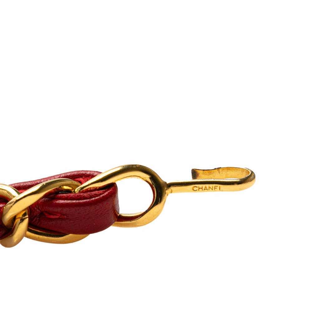 Chanel Gold Plated CC Leather Woven Chain Belt - 3