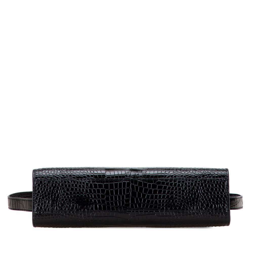 Saint Laurent Medium Shiny Croc Embossed Manhattan Shoulder Bag - 3