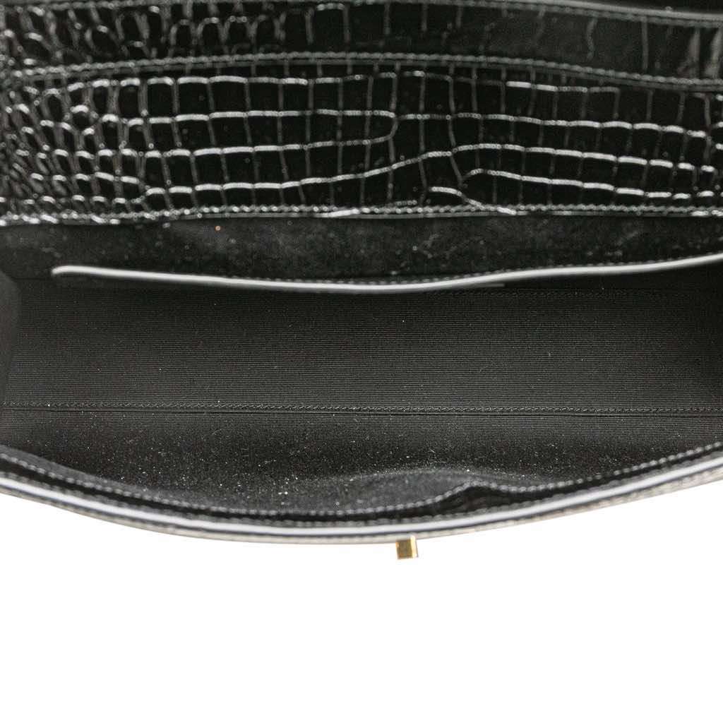 Saint Laurent Medium Shiny Croc Embossed Manhattan Shoulder Bag - 4