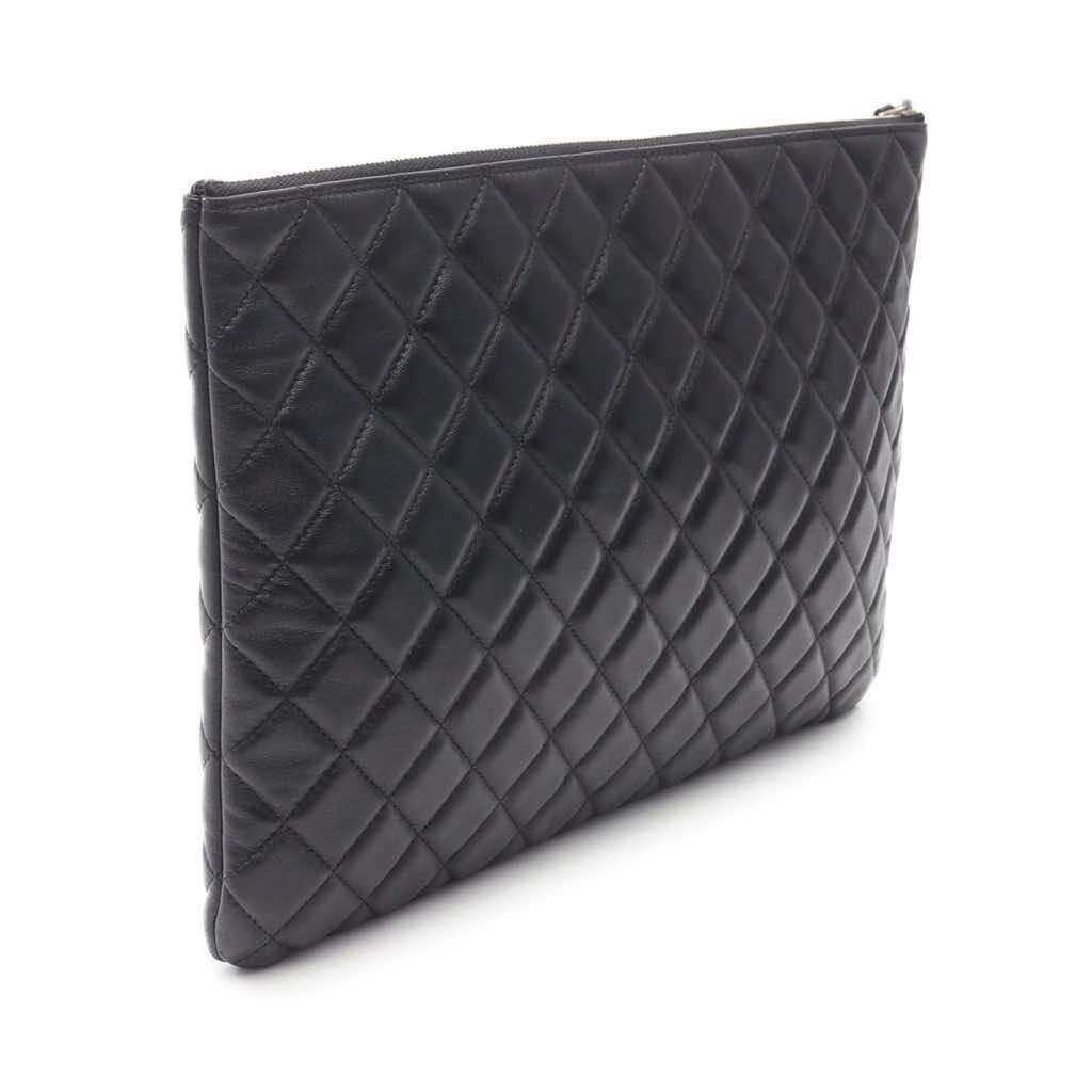 Chanel Large Quilted Lambskin O Case Clutch - 2