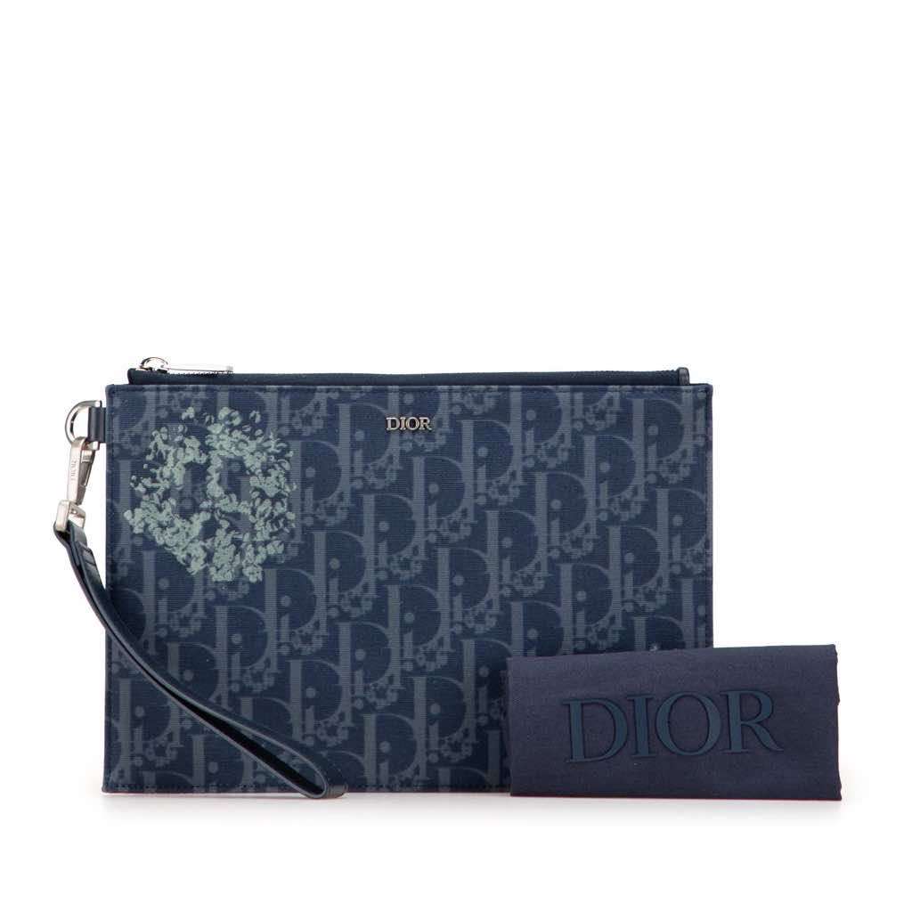 Dior Oblique Denim Tears A5 Flat Pouch - Image 13