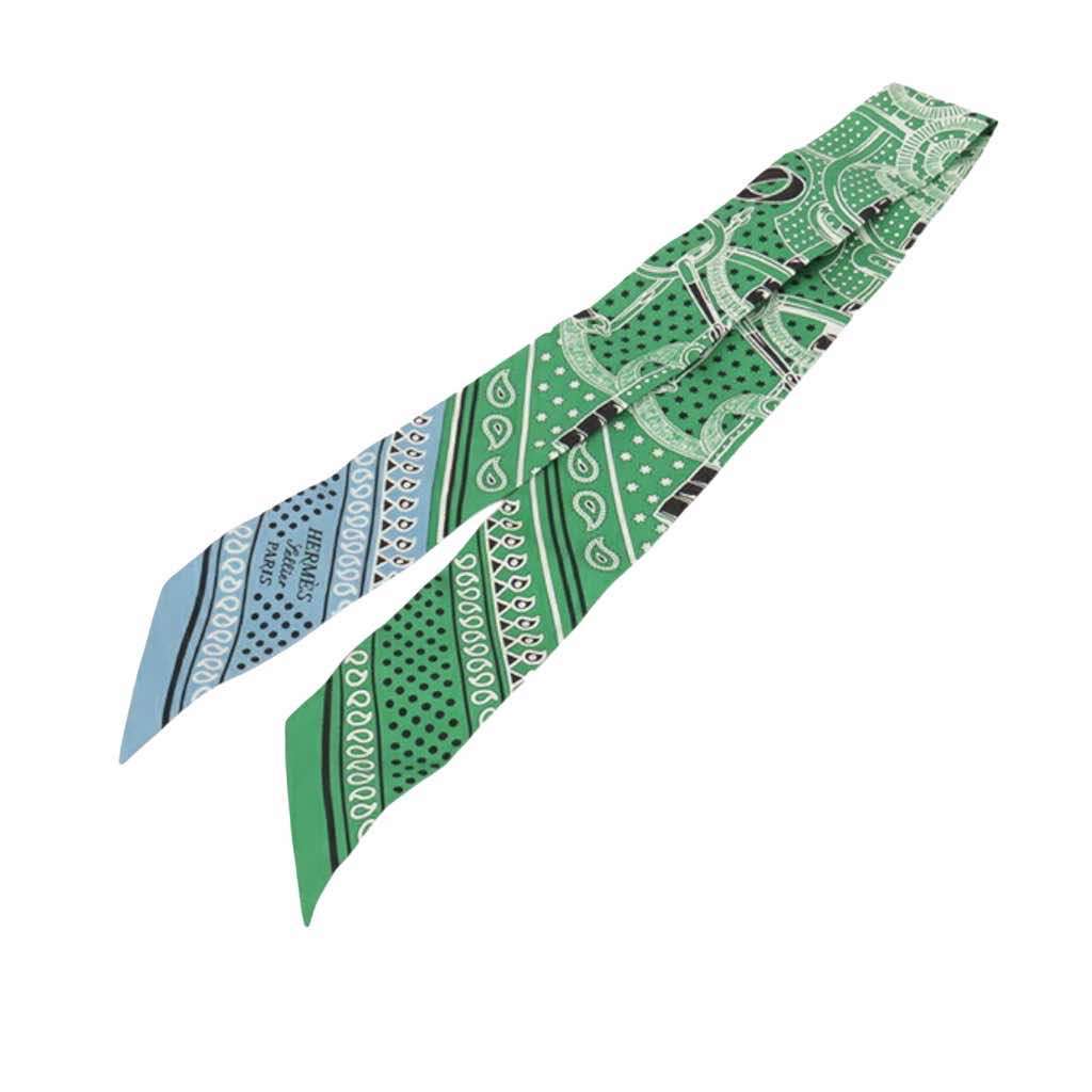 Hermès Eperon d'Or Bandana Silk Twilly Scarf - Back view