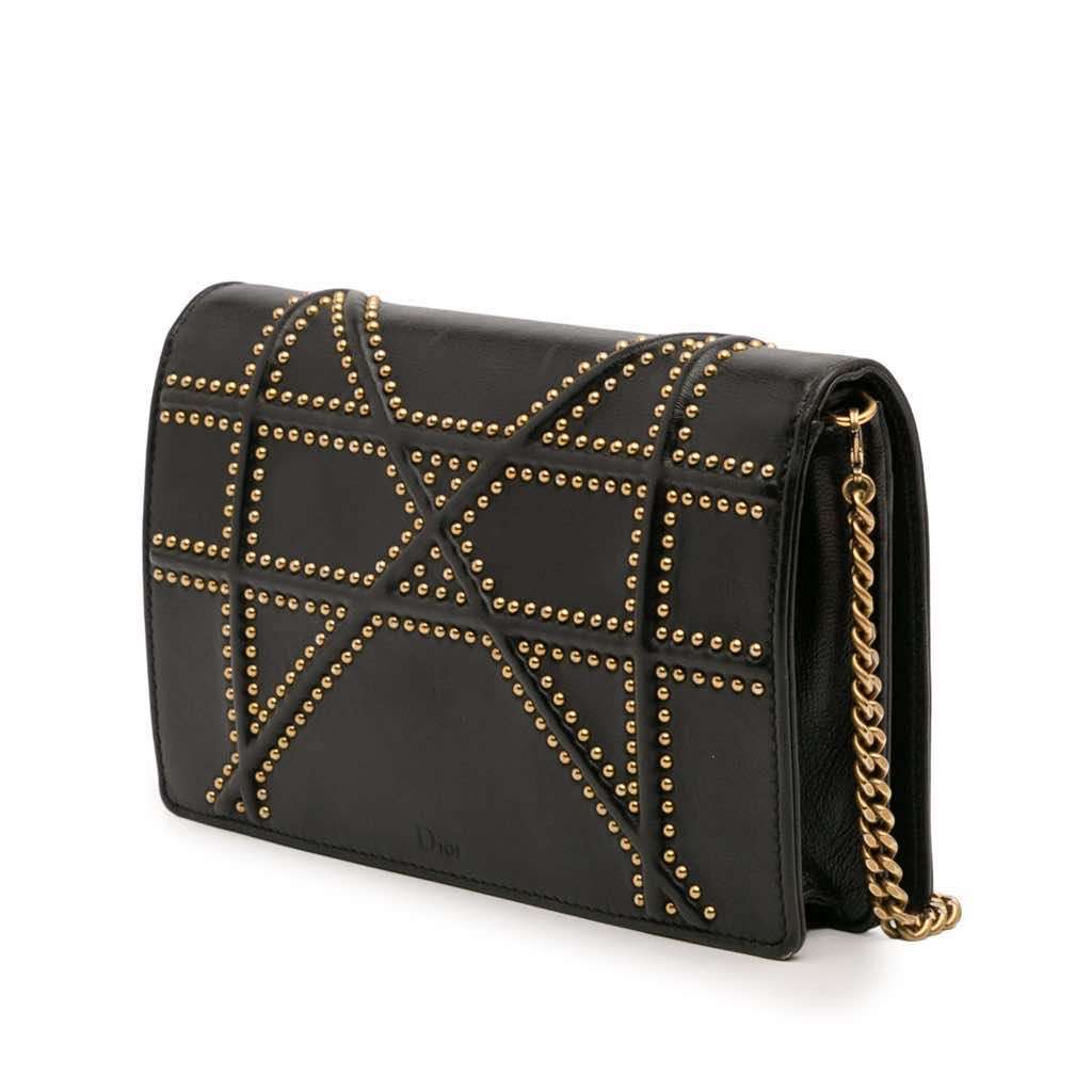 Dior Studded Calfskin Diorama Wallet on Chain - 2