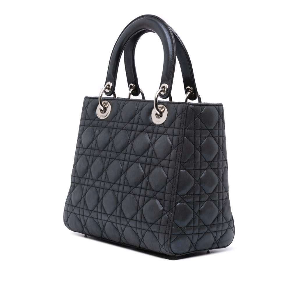 Dior Medium Iridescent Lambskin Cannage Lady Dior - 2