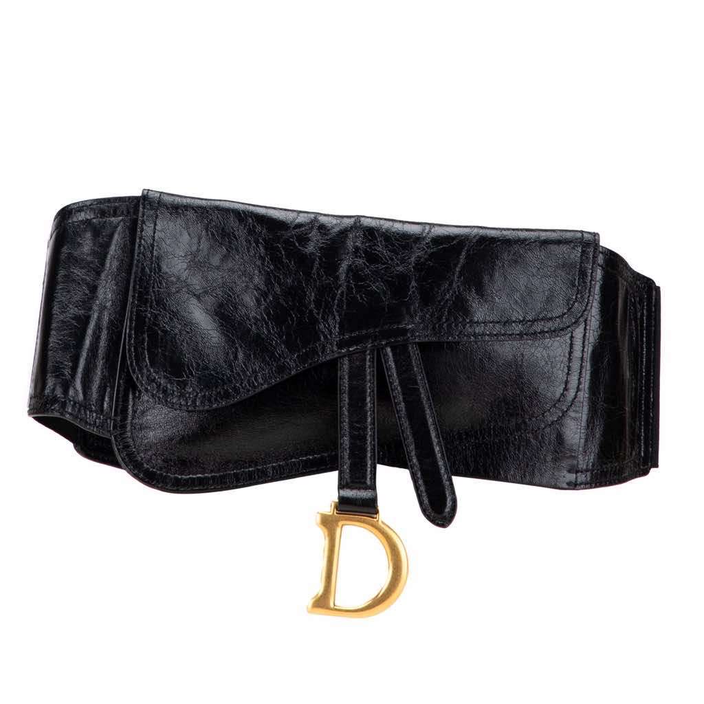 Dior Crinkled Lambskin Saddle Belt Bag