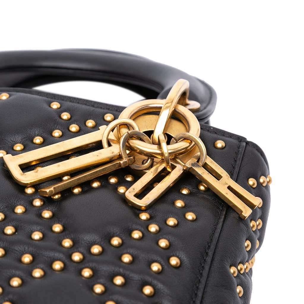 Dior Mini Lambskin Cannage Studded Supple Lady Dior - Image 10