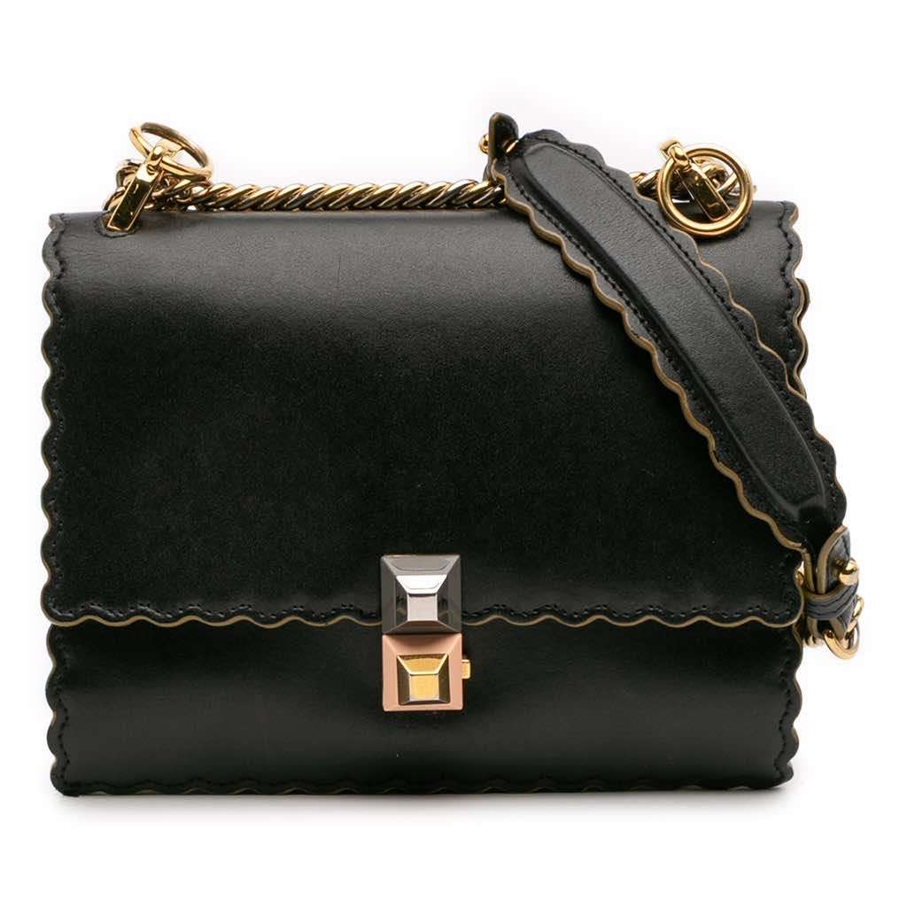 Fendi Small Scalloped Leather Kan I Crossbody
