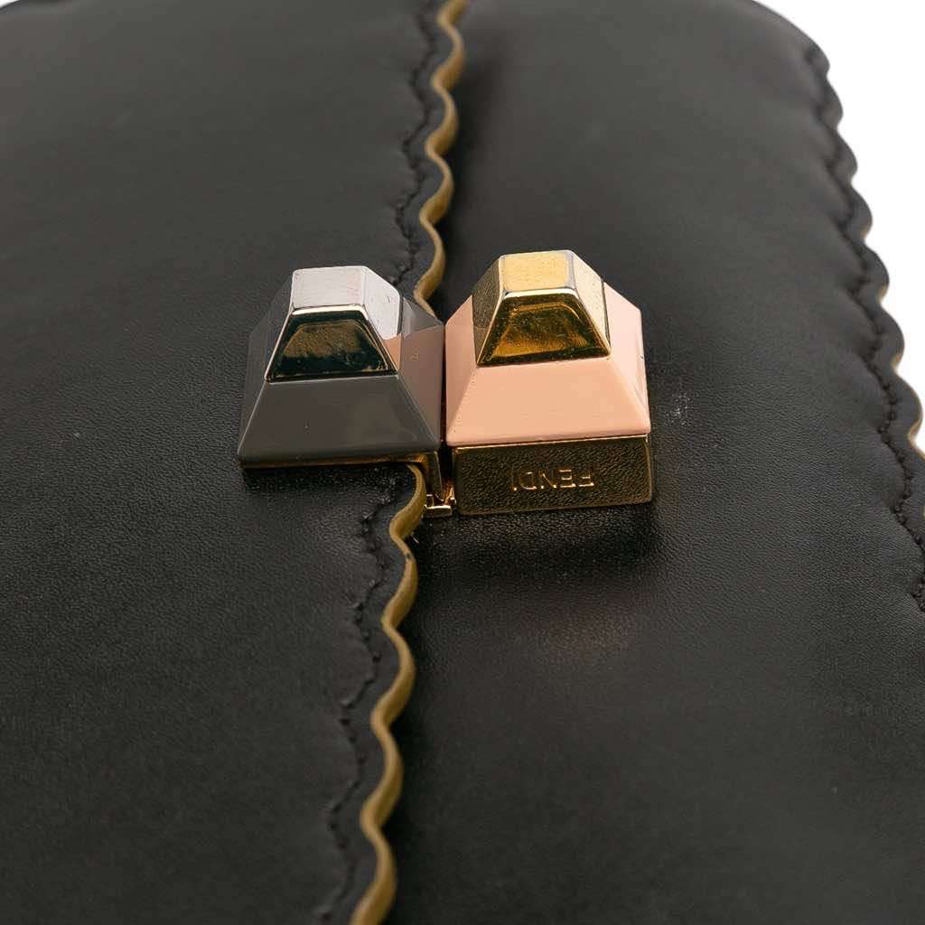 Fendi Small Scalloped Leather Kan I Crossbody - Image 12
