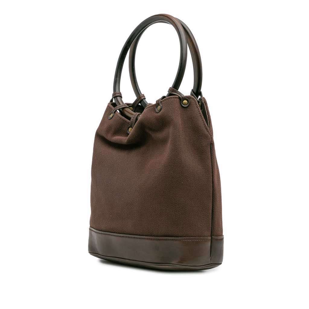 Gucci Canvas Ring Top Handle Bag - Back view