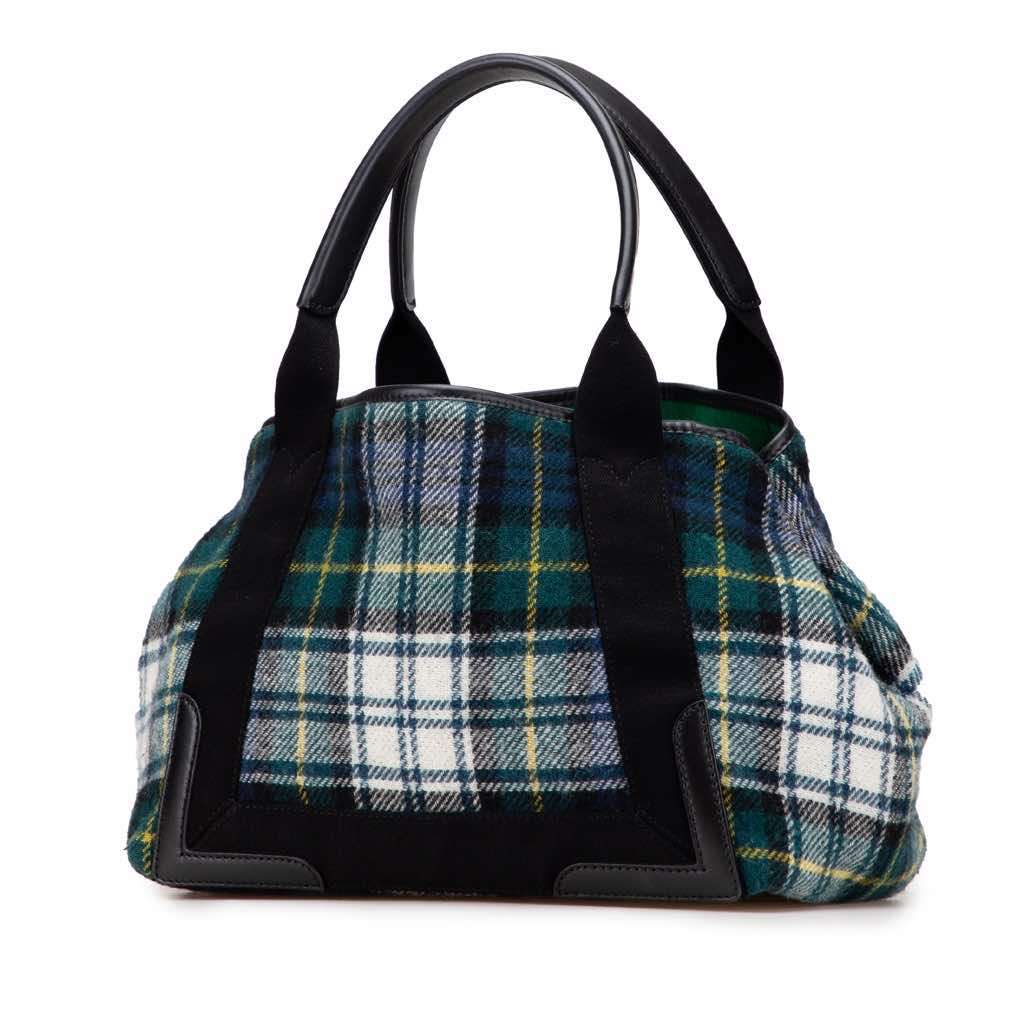 Balenciaga Plaid Wool Navy Cabas S - 2