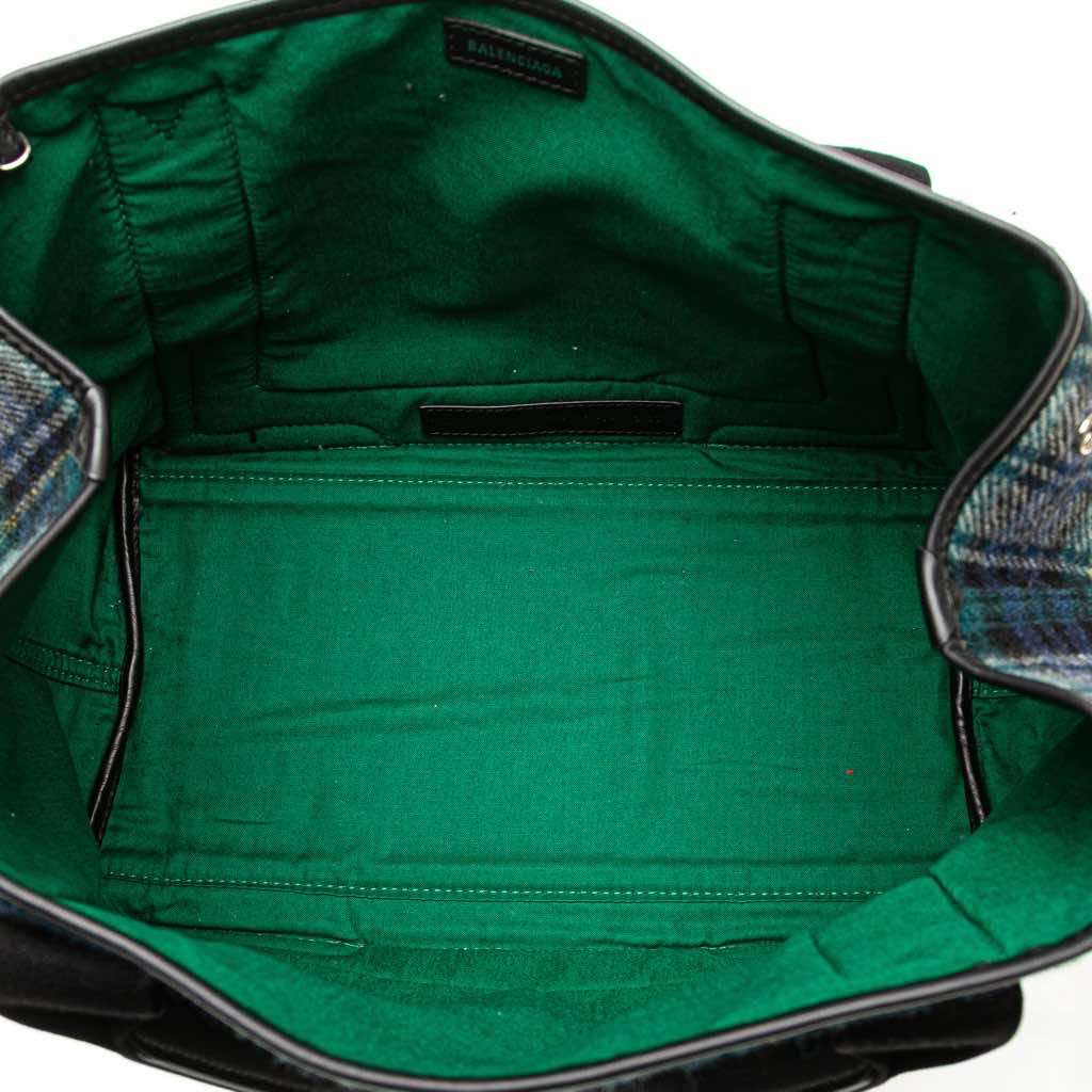 Balenciaga Plaid Wool Navy Cabas S - 4