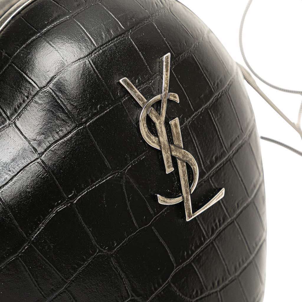 Saint Laurent Crocodile Embossed Calfskin Love Box Chain Clutch - 5