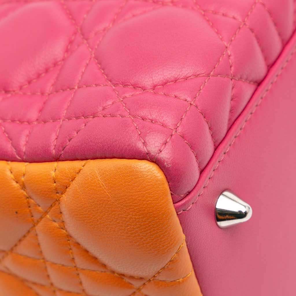 Dior Medium Tricolor Lambskin Cannage Lady Dior - Image 12