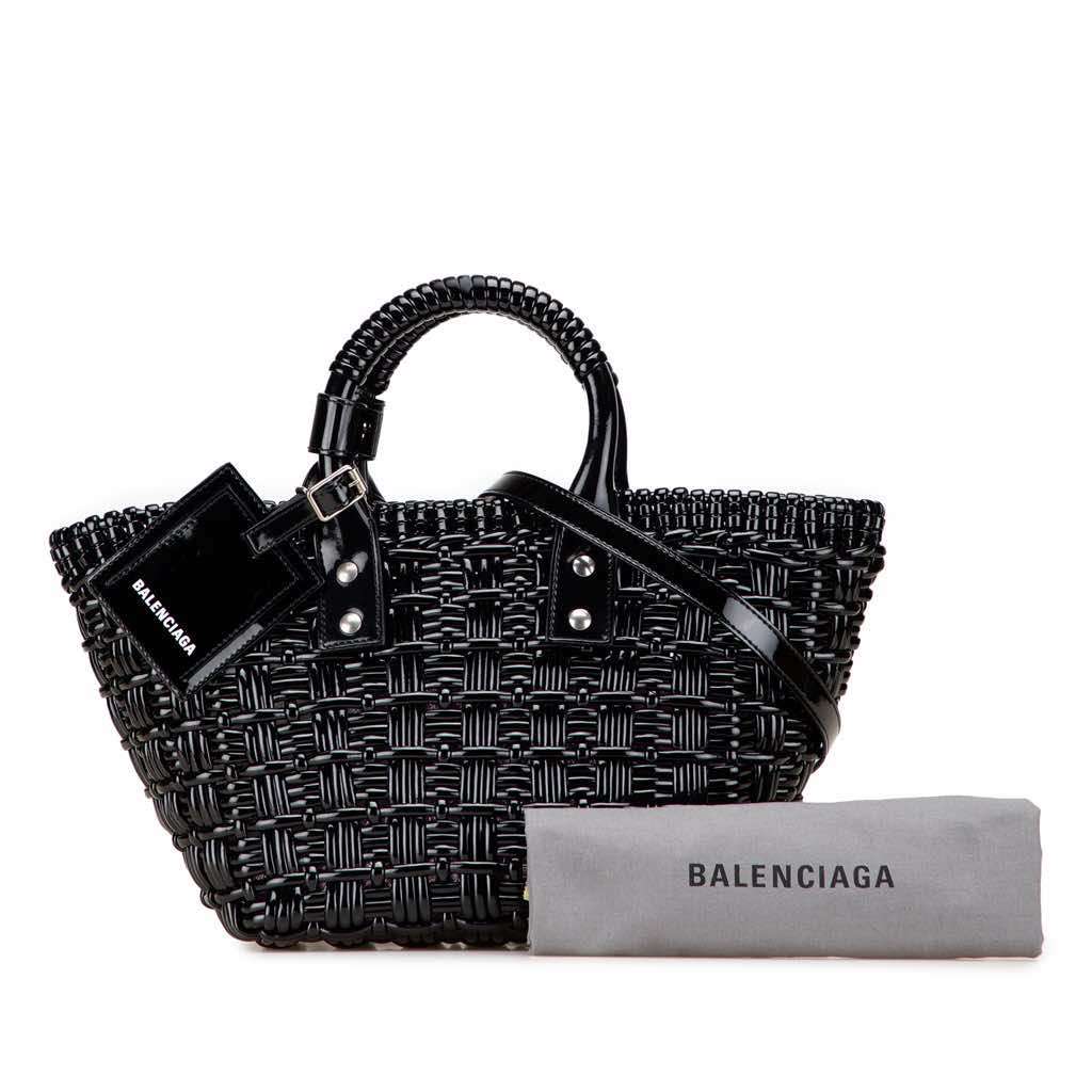 Balenciaga XS Faux Leather Bistro Basket Bag - Image 12