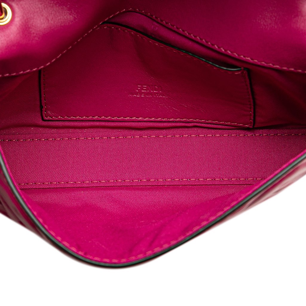 Fendi Zucca Embossed Leather Baguette Phone Pouch Satchel - 4