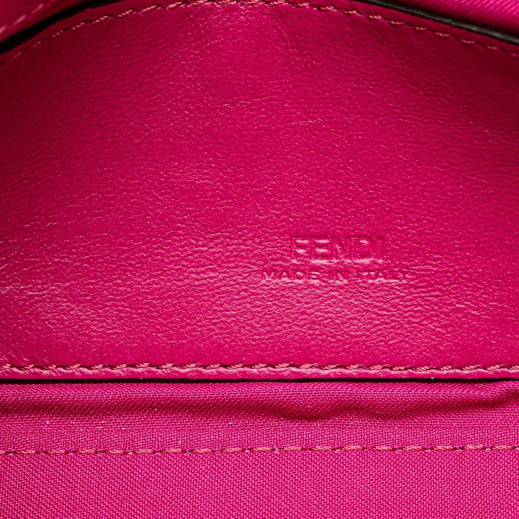 Fendi Zucca Embossed Leather Baguette Phone Pouch Satchel - Side view