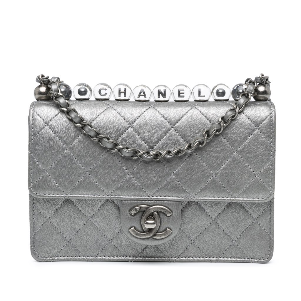 Chanel Small Metallic Goatskin Chic Pearls Flap