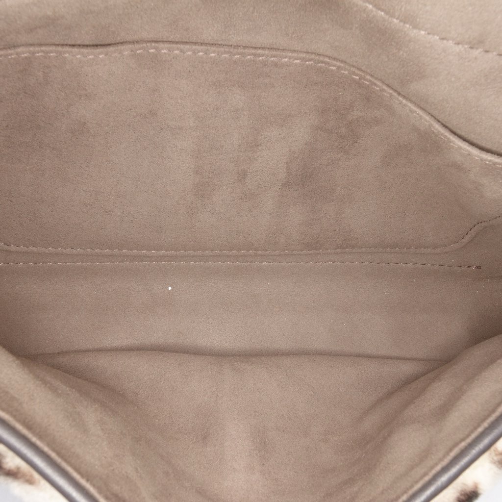 Fendi Zucca Shearling Double F Baguette Satchel - 4