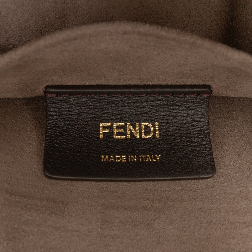 Fendi Zucca Shearling Double F Baguette Satchel - Detail 1