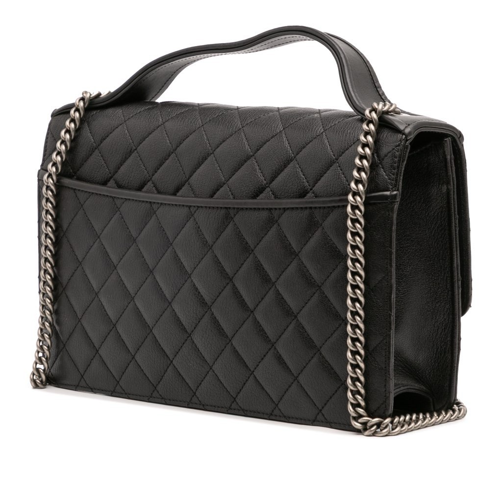 Chanel Medium Quilted Goatskin CC University Flap - Back view