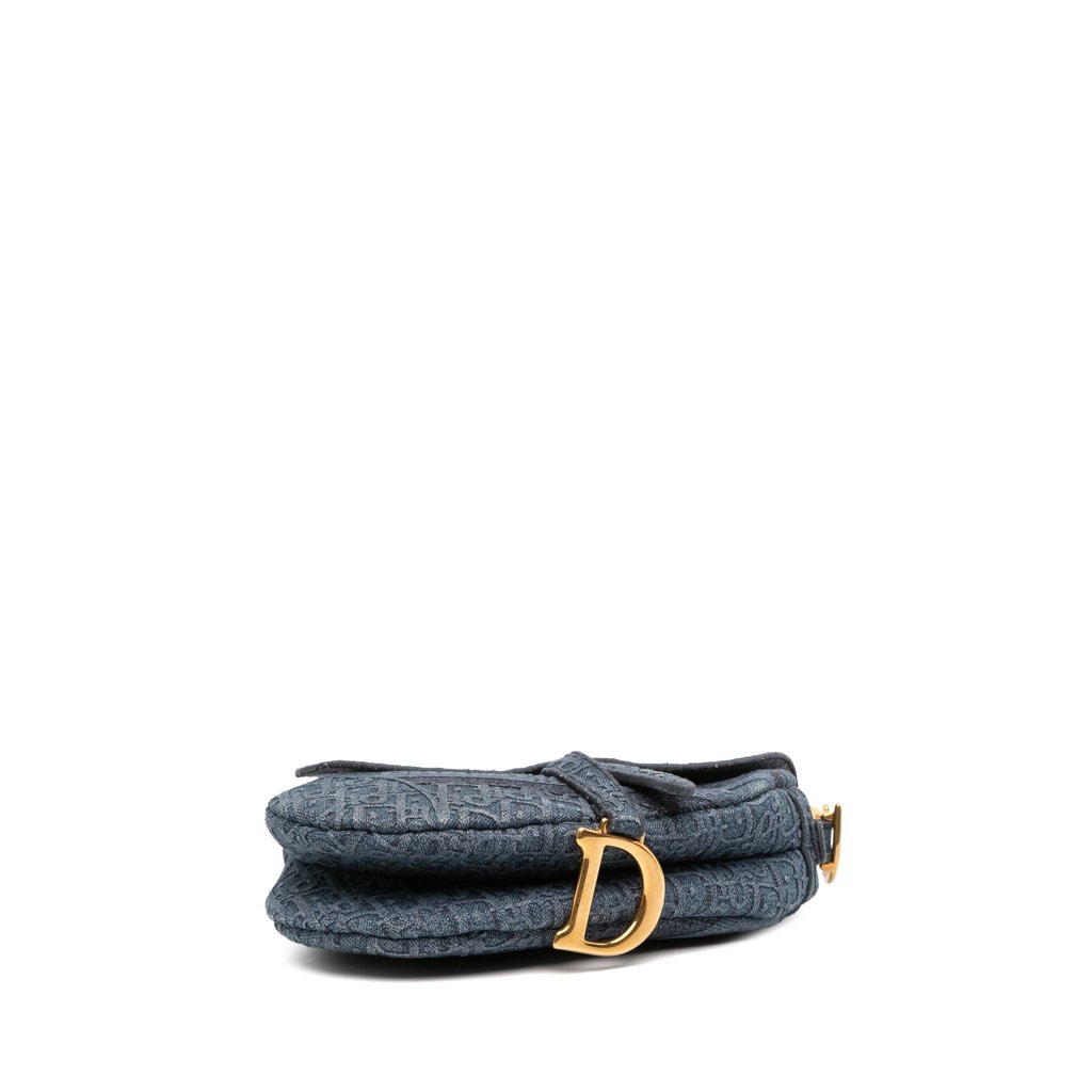 Dior Oblique Denim Embroidered Saddle Bag - Image 6