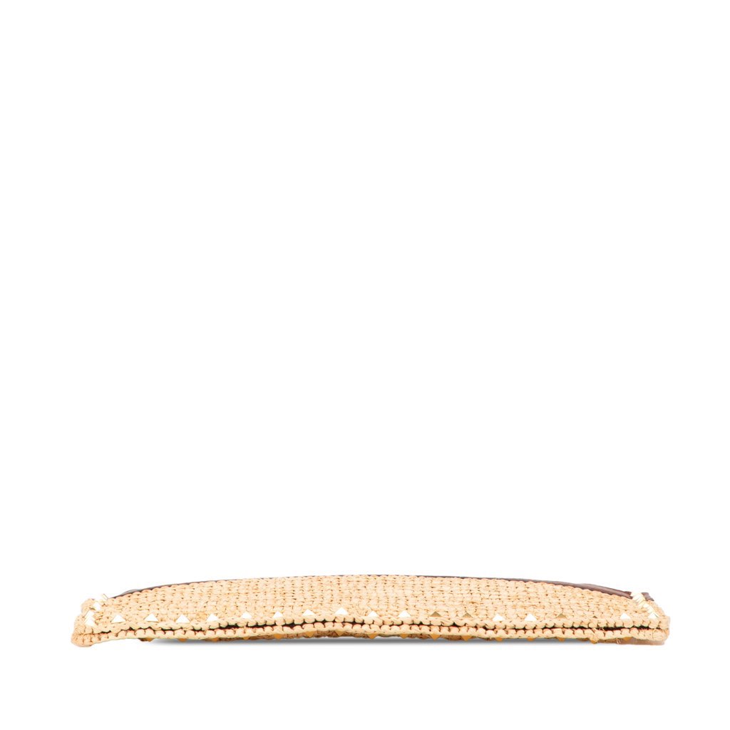 Valentino Large Raffia Rockstud Zip Pouch - Image 6