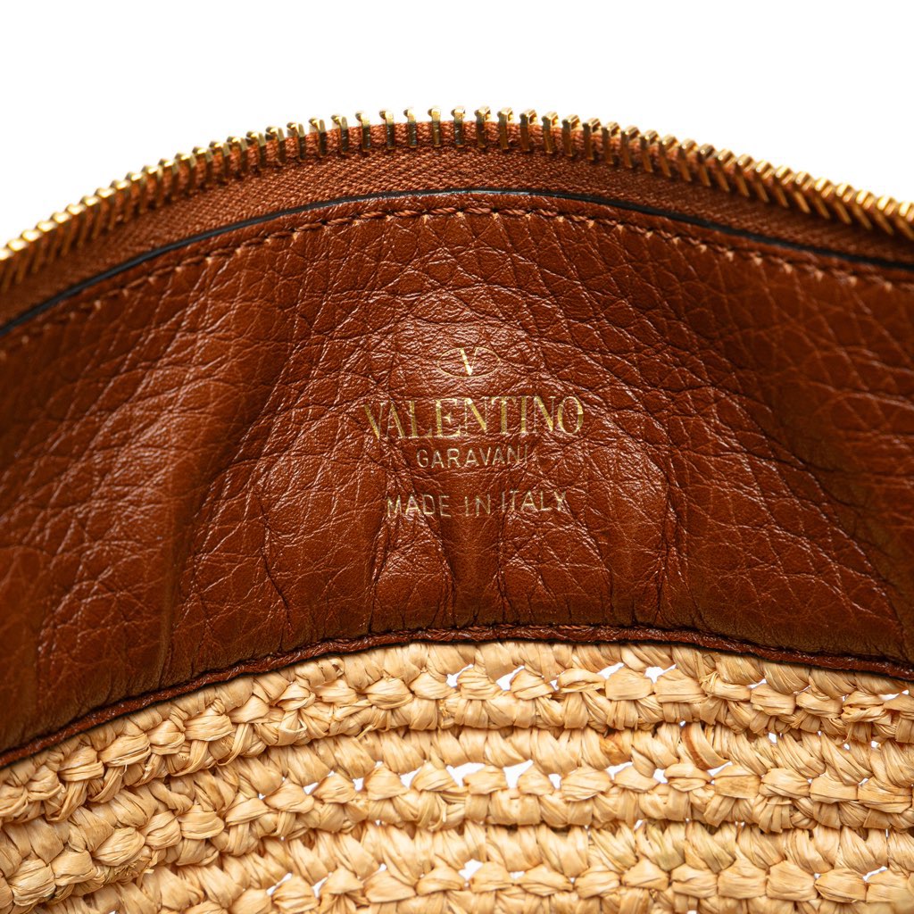 Valentino Large Raffia Rockstud Zip Pouch - Side view