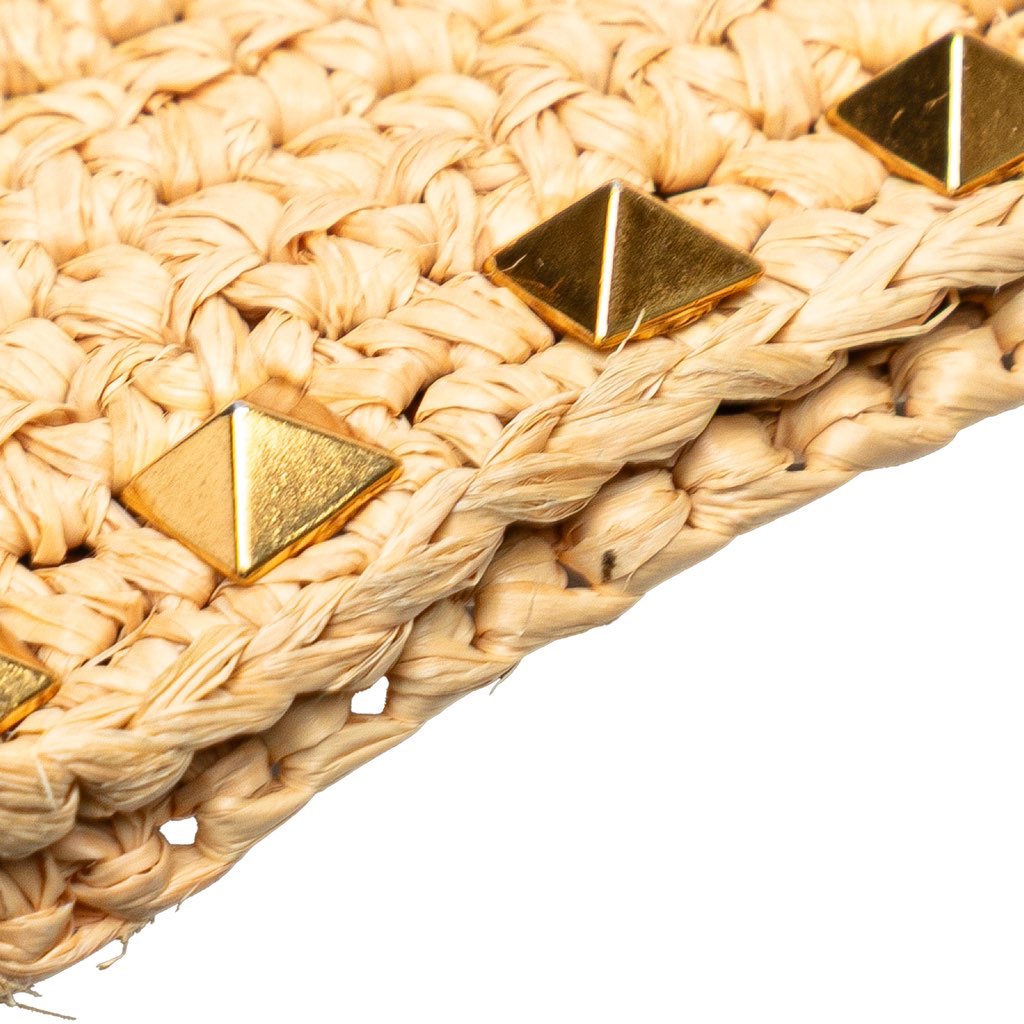 Valentino Large Raffia Rockstud Zip Pouch - Image 11
