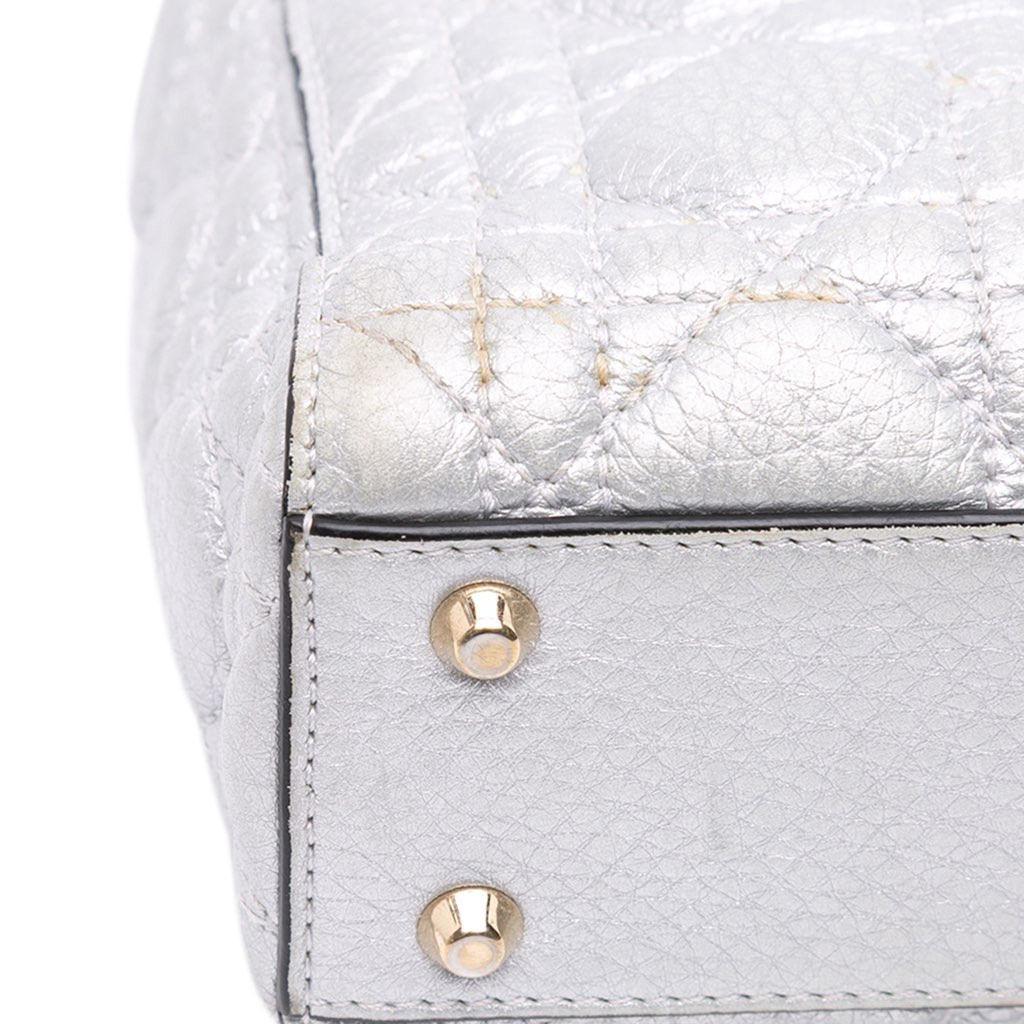 Dior Mini Metallic Grained Calfskin Cannage Lady Dior - Image 10
