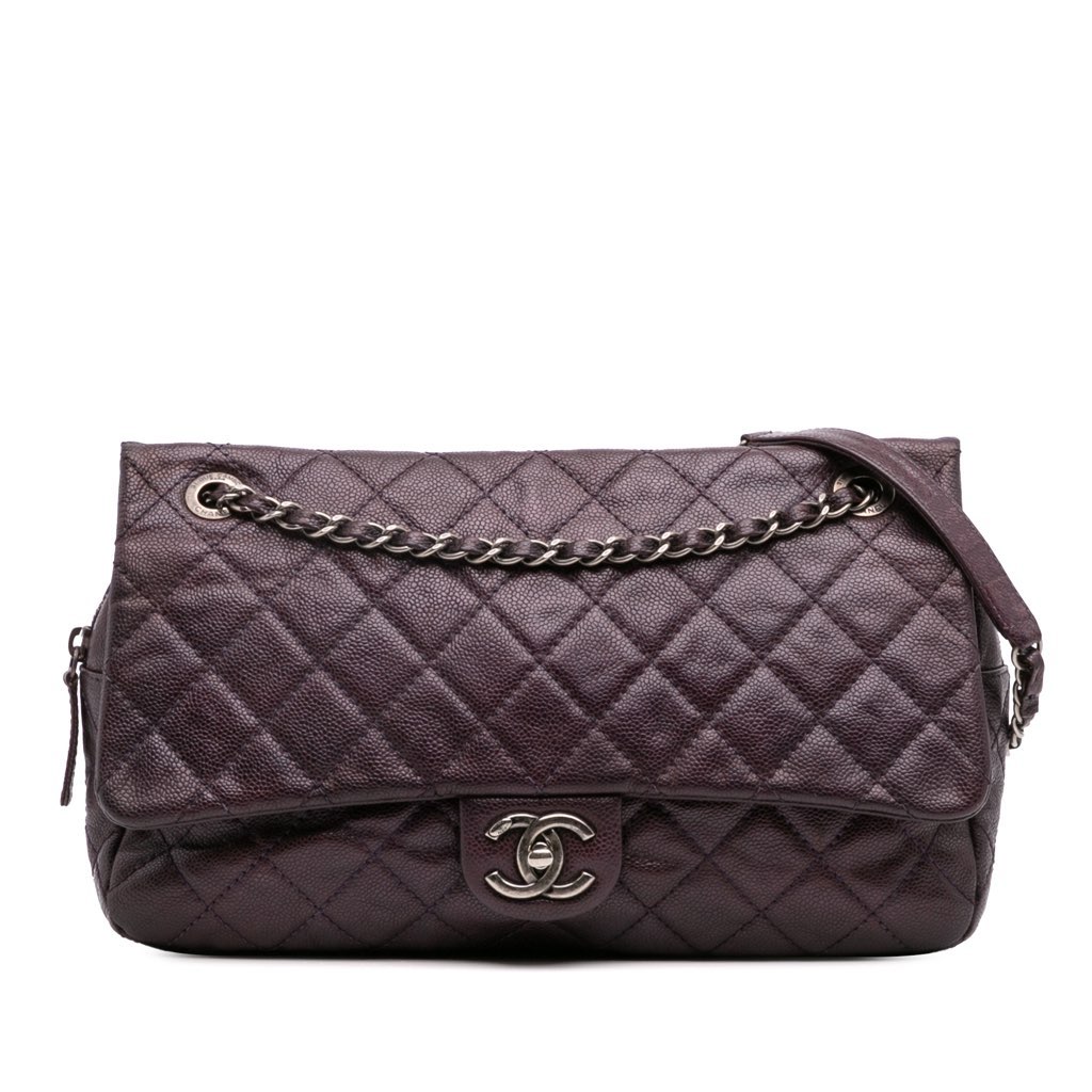 Chanel Jumbo Quilted Iridescent Caviar Easy Flap