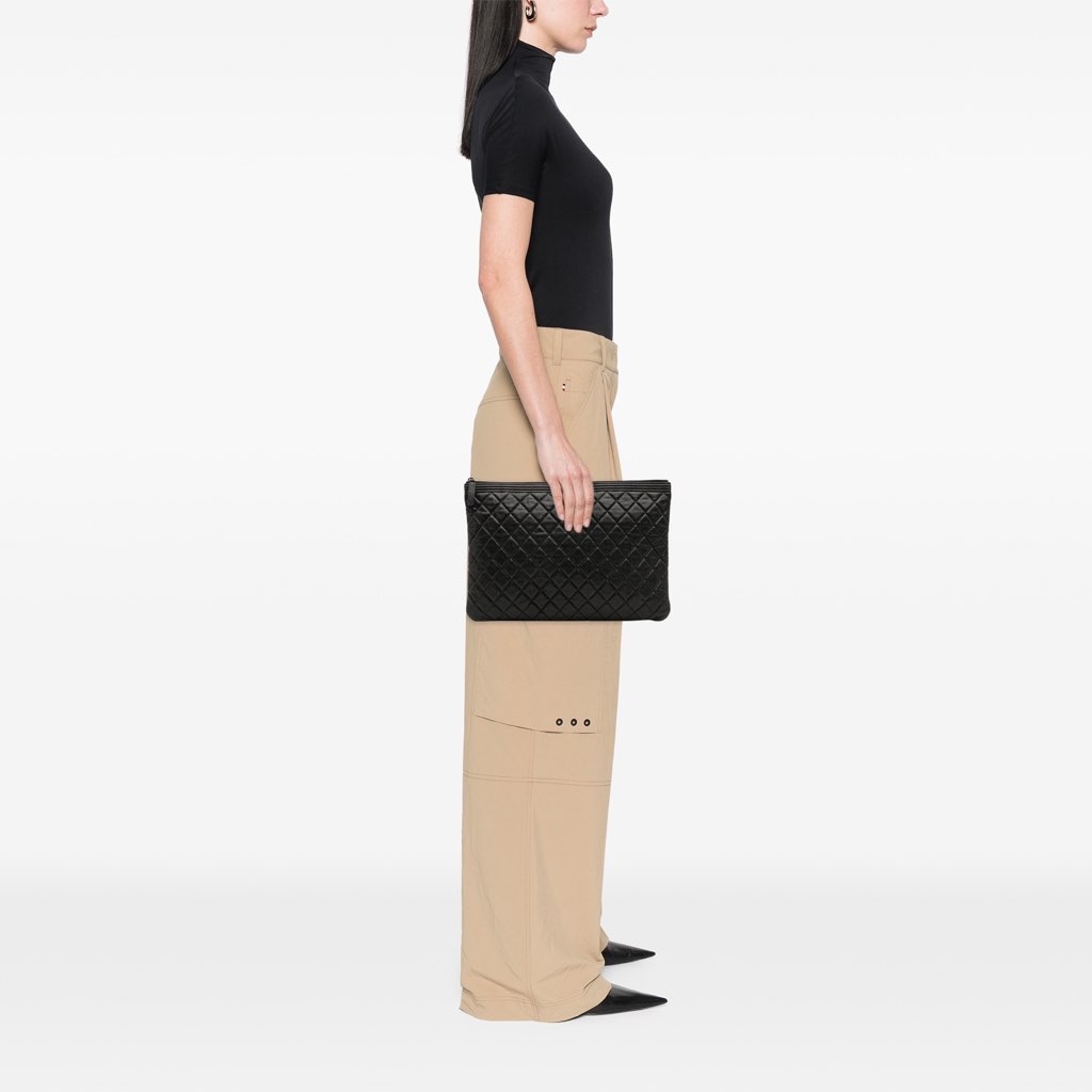 Chanel Large Quilted Caviar Boy O Case Clutch - Image 13