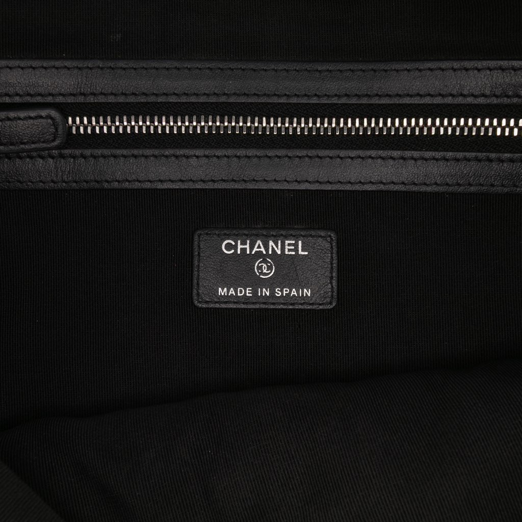 Chanel Large Quilted Caviar Boy O Case Clutch - Side view