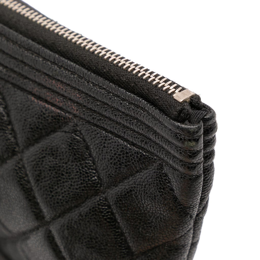 Chanel Large Quilted Caviar Boy O Case Clutch - Image 10