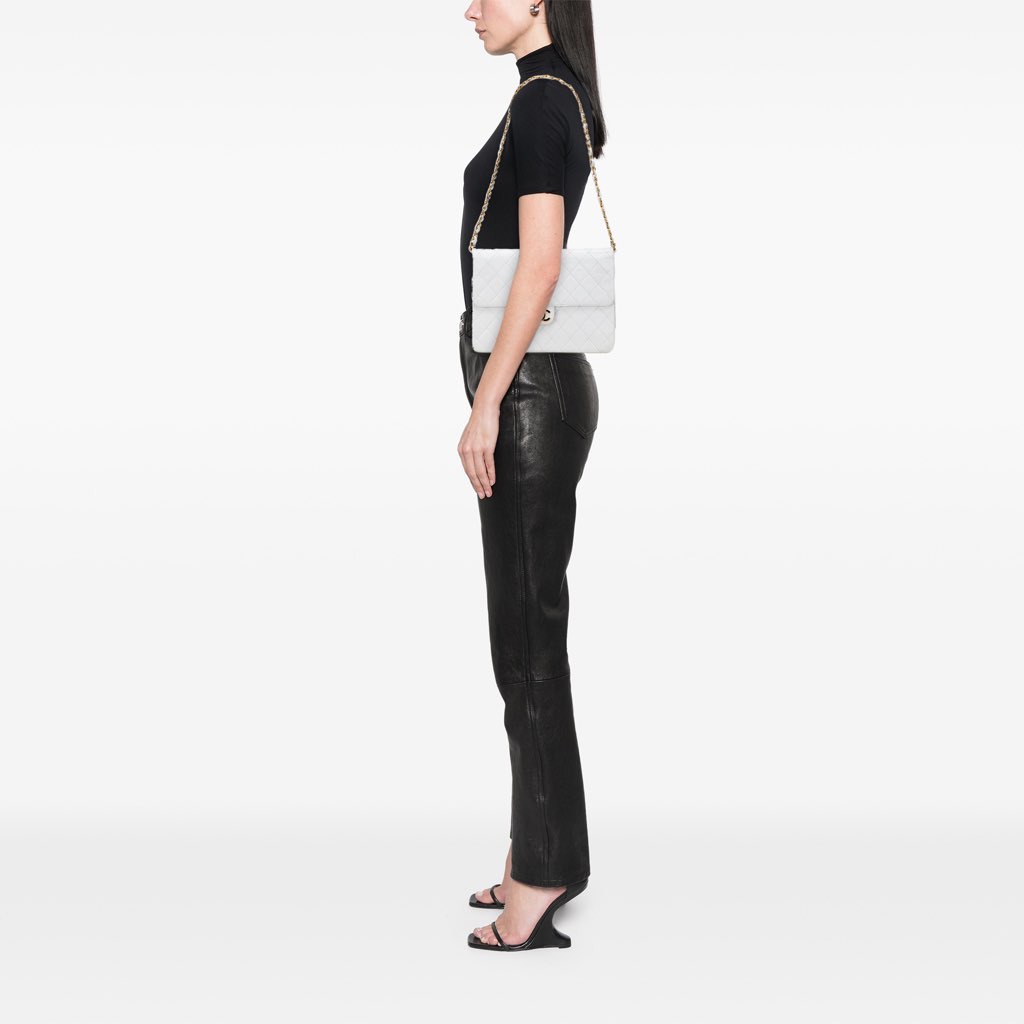 Chanel CC Quilted Lambskin Single Flap - Image 11