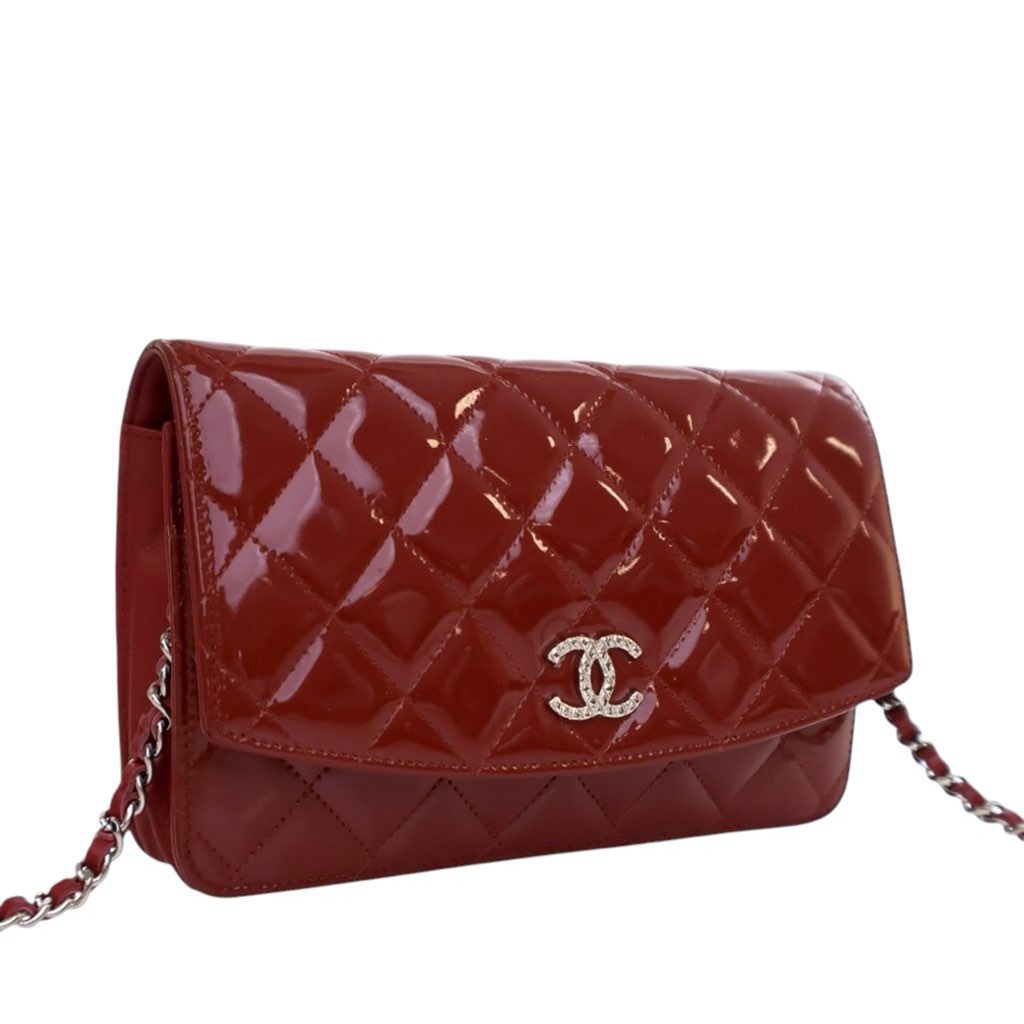Chanel Quilted Patent Brilliant Wallet On Chain - 2