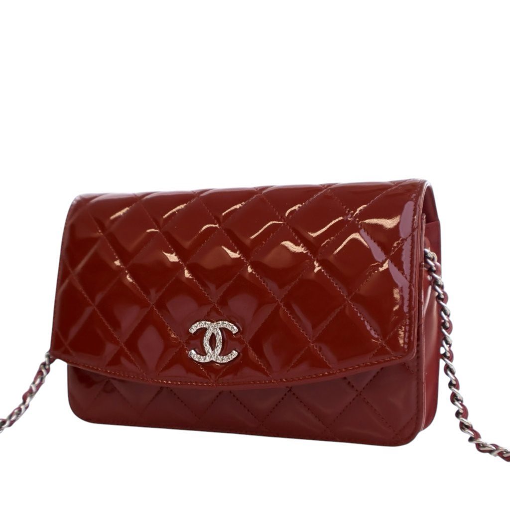 Chanel Quilted Patent Brilliant Wallet On Chain - 3