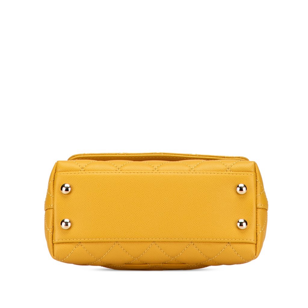 Chanel Extra Mini Quilted Caviar Coco Top Handle Bag - Image 6